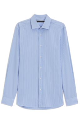 BECKHAM x BOSS slim-fit shirt in cotton poplin, Light Blue