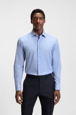 Chemise Slim BECKHAM&nbsp;x&nbsp;BOSS en popeline de coton, bleu clair