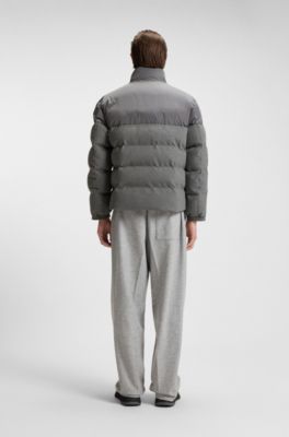 Brushed-flannel jacket with waterproof finish, Grey