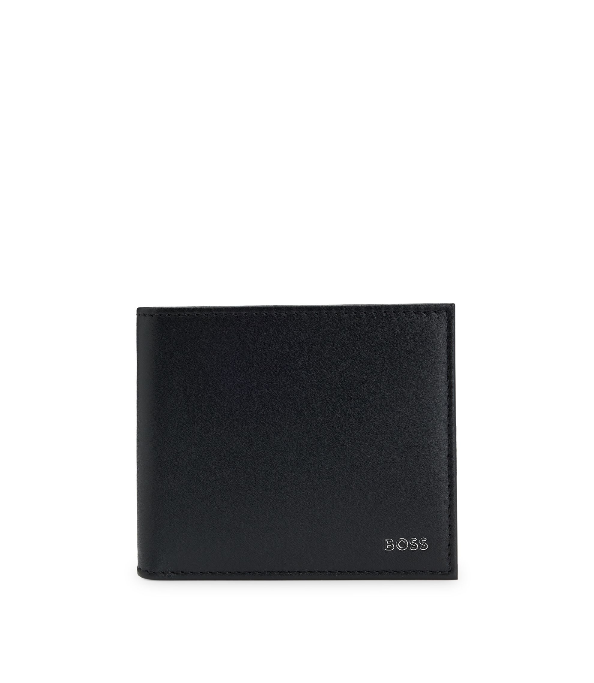 Smooth-leather billfold wallet with logo