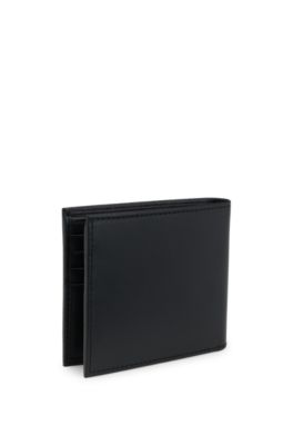 Portefeuille en cuir avec logo, Noir