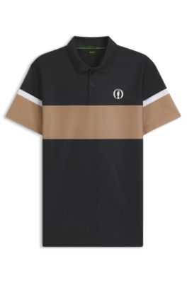 Paddy grid-pattern polo shirt, Black