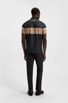 Paddy grid-pattern polo shirt, Black