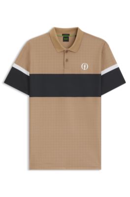 Paddy grid-pattern polo shirt, Beige