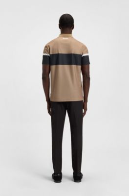 Paddy grid-pattern polo shirt, Beige