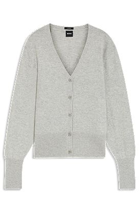 Ribbed-trim cardigan in cashmere