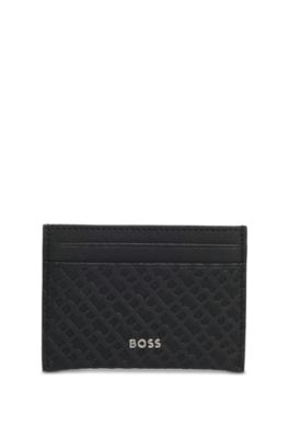 Card holder with monogram structure, Black