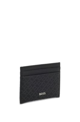 Card holder with monogram structure, Black