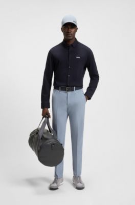 Low-top trainers with suede and faux leather, Grey