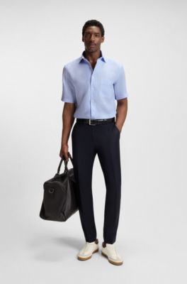 Chemise Regular BECKHAM&nbsp;x&nbsp;BOSS 100&nbsp;% lin, bleu clair