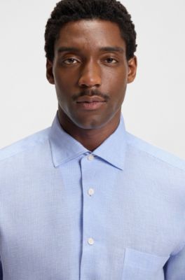 Chemise Regular BECKHAM&nbsp;x&nbsp;BOSS 100&nbsp;% lin, bleu clair