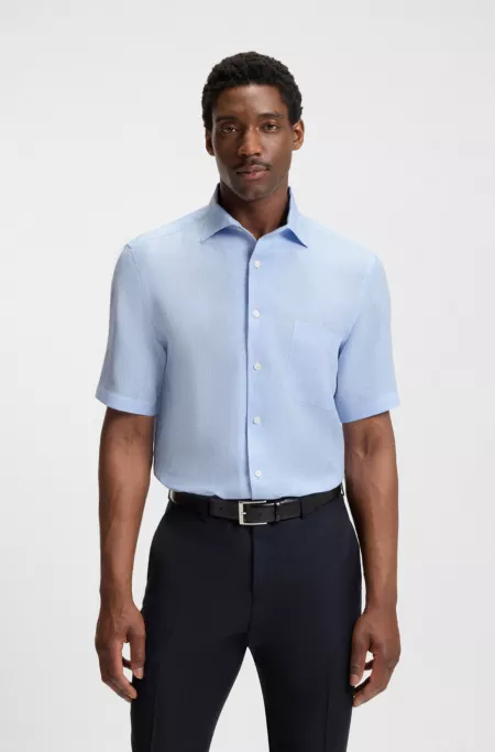 BECKHAM x BOSS regular-fit shirt in linen