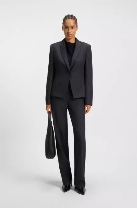 Striped slim-fit blazer in virgin wool