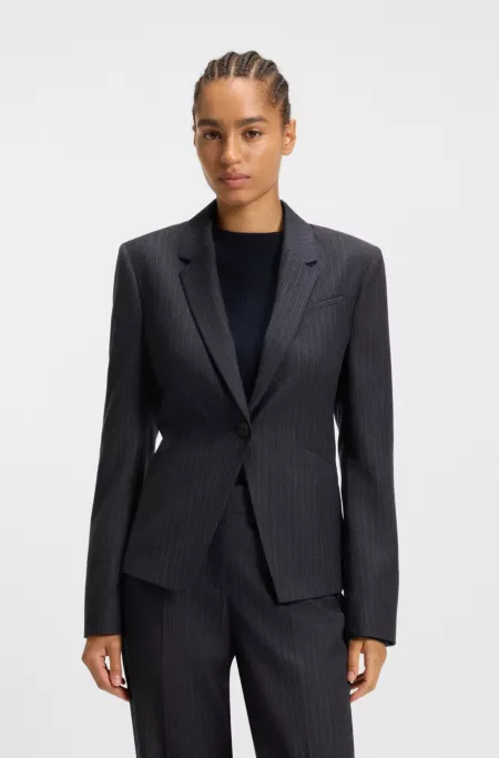 Striped slim-fit blazer in virgin wool