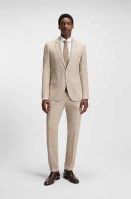 Camisa regular fit BECKHAM x BOSS de lino, Blanco