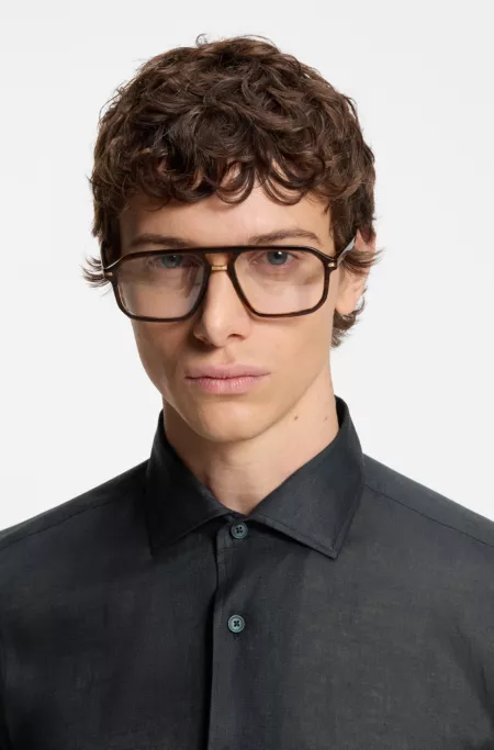 BECKHAM x BOSS regular-fit-shirt in linen