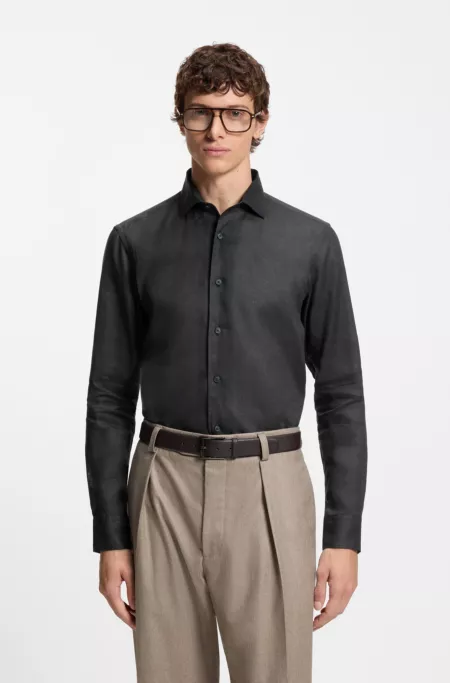 BECKHAM x BOSS regular-fit-shirt in linen