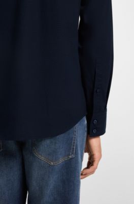 Regular-fit shirt stretch-cotton dobby