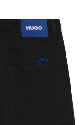 Jeans relaxed fit de denim negro, Negro