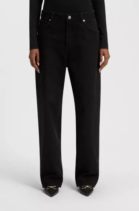Loose-fit jeans in black stretch denim