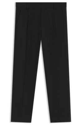 Pantalones modern fit de tejido dobby el&aacute;stico, Negro