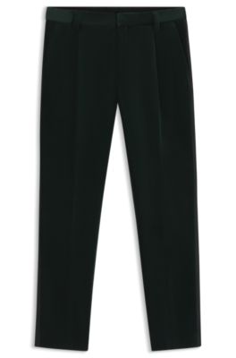 Slim-fit trousers in cotton velvet, Light Green