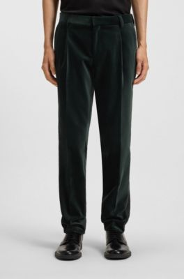 Pantalon Slim en velours de coton, Chaux