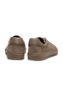 BECKHAM x BOSS suede trainers, Khaki