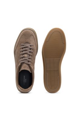 BECKHAM x BOSS suede trainers, Khaki