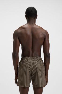 Logo-label swim shorts with stripe