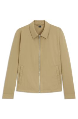 Chaqueta BECKHAM x BOSS en mezcla de algod&oacute;n con cierre de cremallera, Beige claro