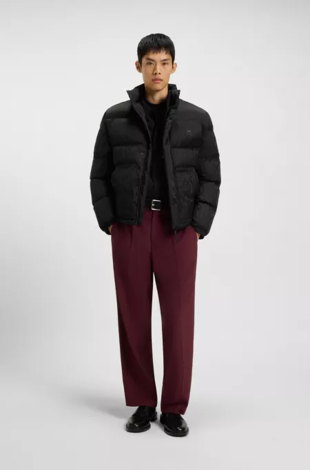 Jacquard-pattern jacket with water-repellent finish