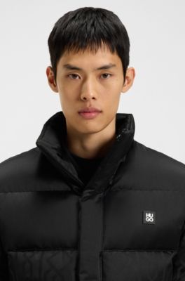 Jacquard-pattern jacket with water-repellent finish, Black