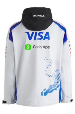 HUGO x VCARB relaxed-fit fanwear jacket with bull motif, White