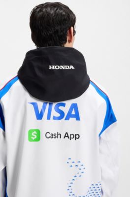 HUGO x VCARB relaxed-fit fanwear jacket with bull motif, White