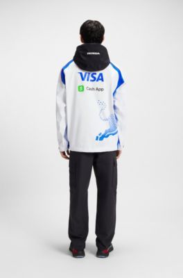 HUGO x VCARB relaxed-fit fanwear jacket with bull motif, White