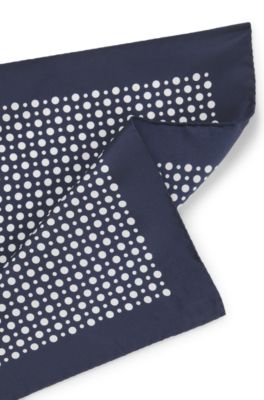 BECKHAM x BOSS printed silk pocket square, Dark Blue
