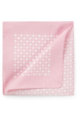 BECKHAM x BOSS printed silk pocket square, light pink