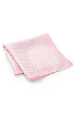 Pa&ntilde;uelo de bolsillo BECKHAM x BOSS de seda estampada, Rosa claro