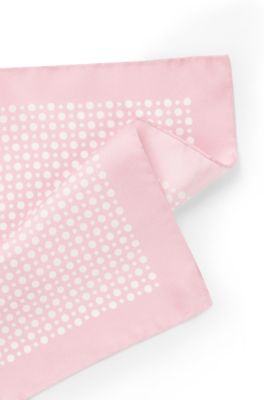 Pa&ntilde;uelo de bolsillo BECKHAM x BOSS de seda estampada, Rosa claro