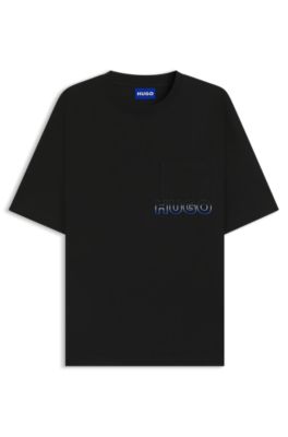 Ombr&eacute;-logo T-shirt in cotton jersey, Black