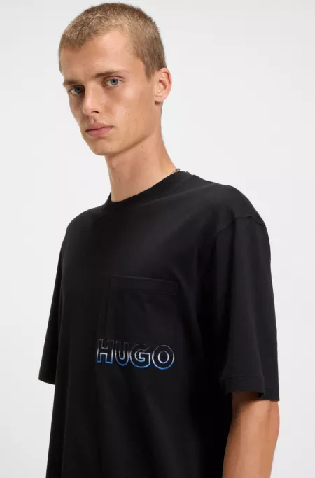 Ombré-logo T-shirt in cotton jersey