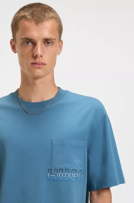 Ombré-logo T-shirt in cotton jersey