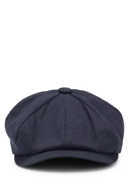 BECKHAM x BOSS baker-boy cap in linen
