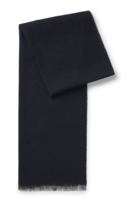 BECKHAM x BOSS lightweight scarf with two-tone weave, Dark Blue