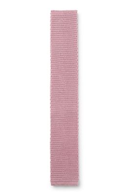 Corbata BECKHAM x BOSS de punto en seda, Rosa claro