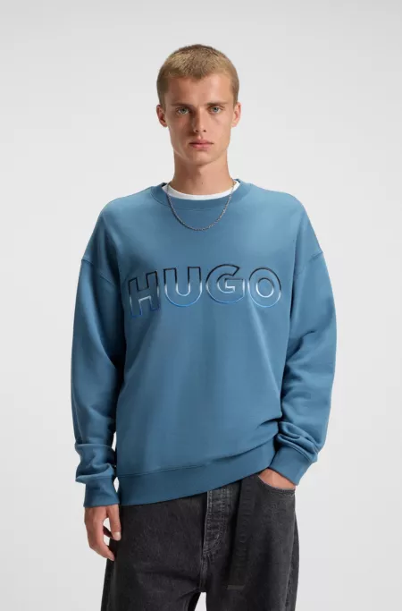 Ombré-logo sweatshirt in cotton terry