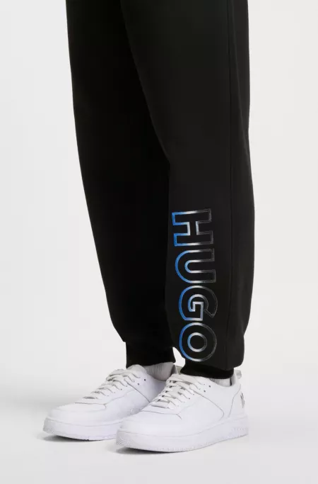 Ombré-logo tracksuit bottoms in cotton terry
