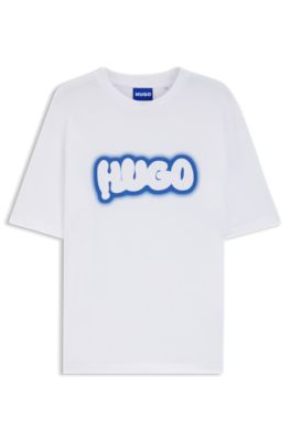 Logo-print T-shirt in cotton jersey, White
