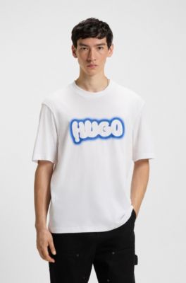 Logo-print T-shirt in cotton jersey, White